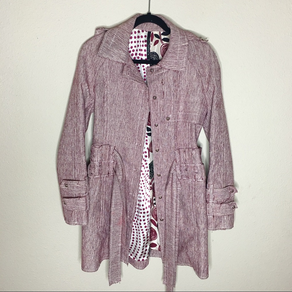 Poleci distressed style trench coat